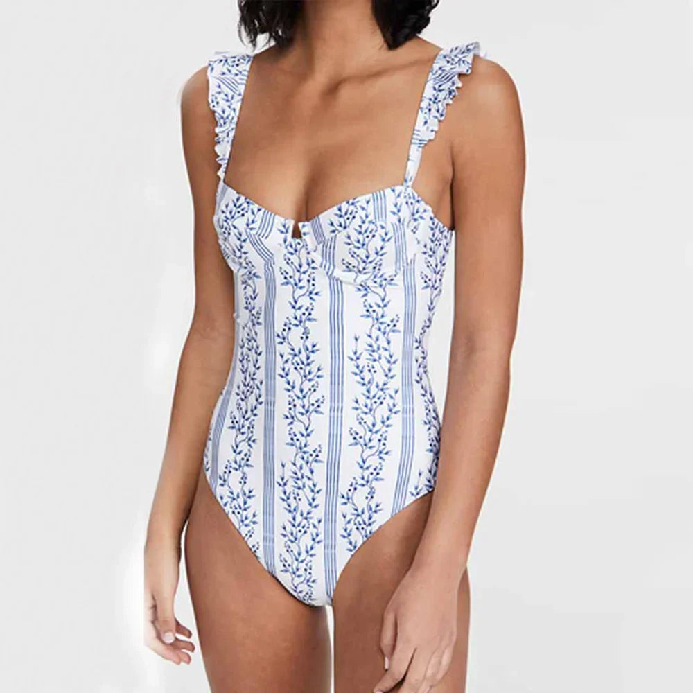 Maillot de bain à bretelles florales