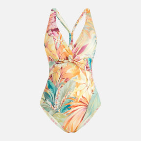 Maillot de bain à fleurs croisées